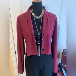 Sarah Pacini Burgundy fitted blazer